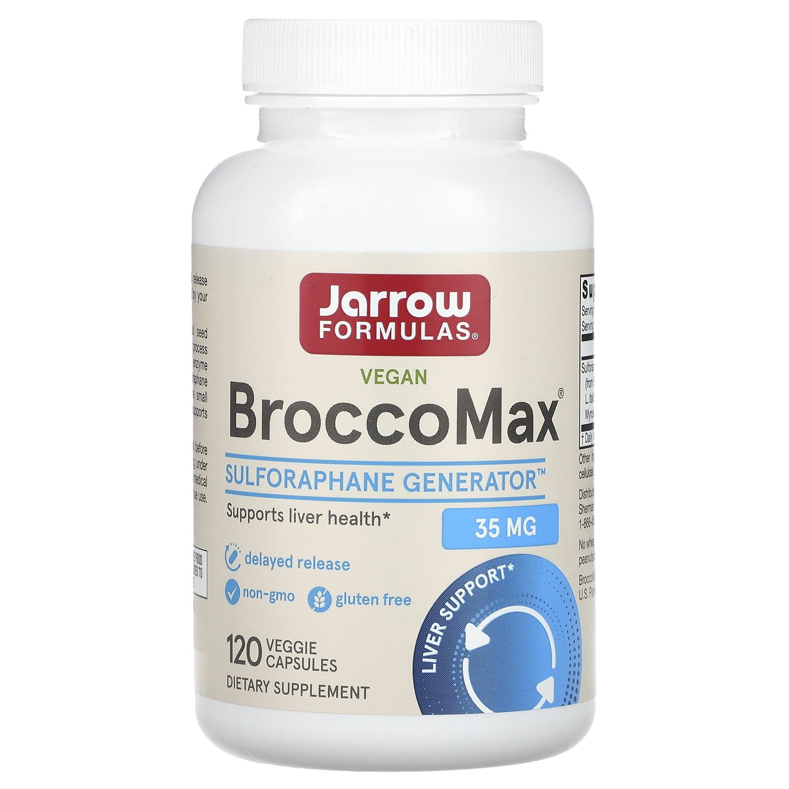Jarrow Formulas, BroccoMax, 120 Veggie Caps UPC 790011202110 | HiLife Vitamins